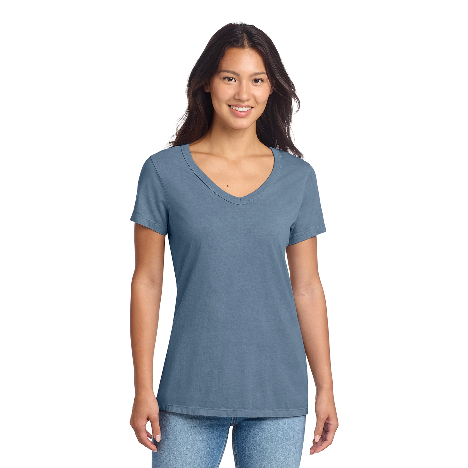 Port & Co Decorated Women’s Beach Wash Garment-Dyed V-Neck Tee 4