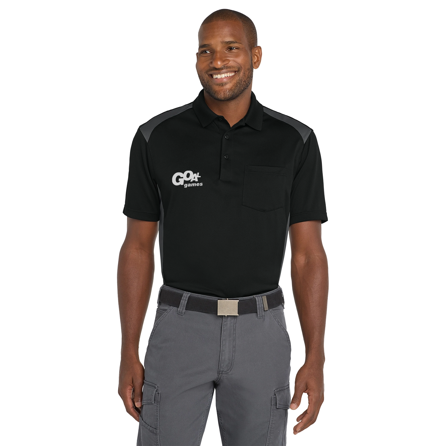CornerStone Select Snag-Proof Two Way Colorblock Pocket Embroidered Polo