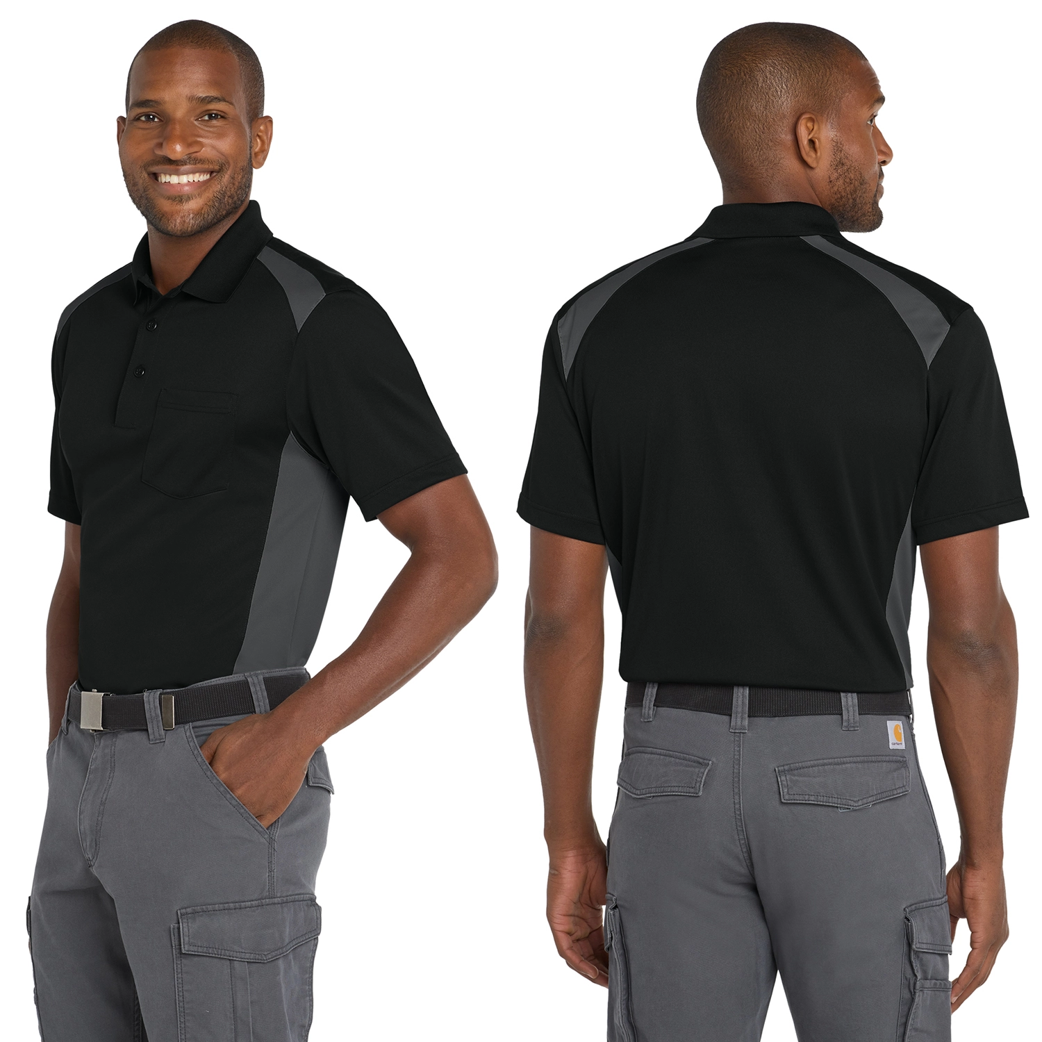 CornerStone Select Snag-Proof Two Way Colorblock Pocket Embroidered Polo 2