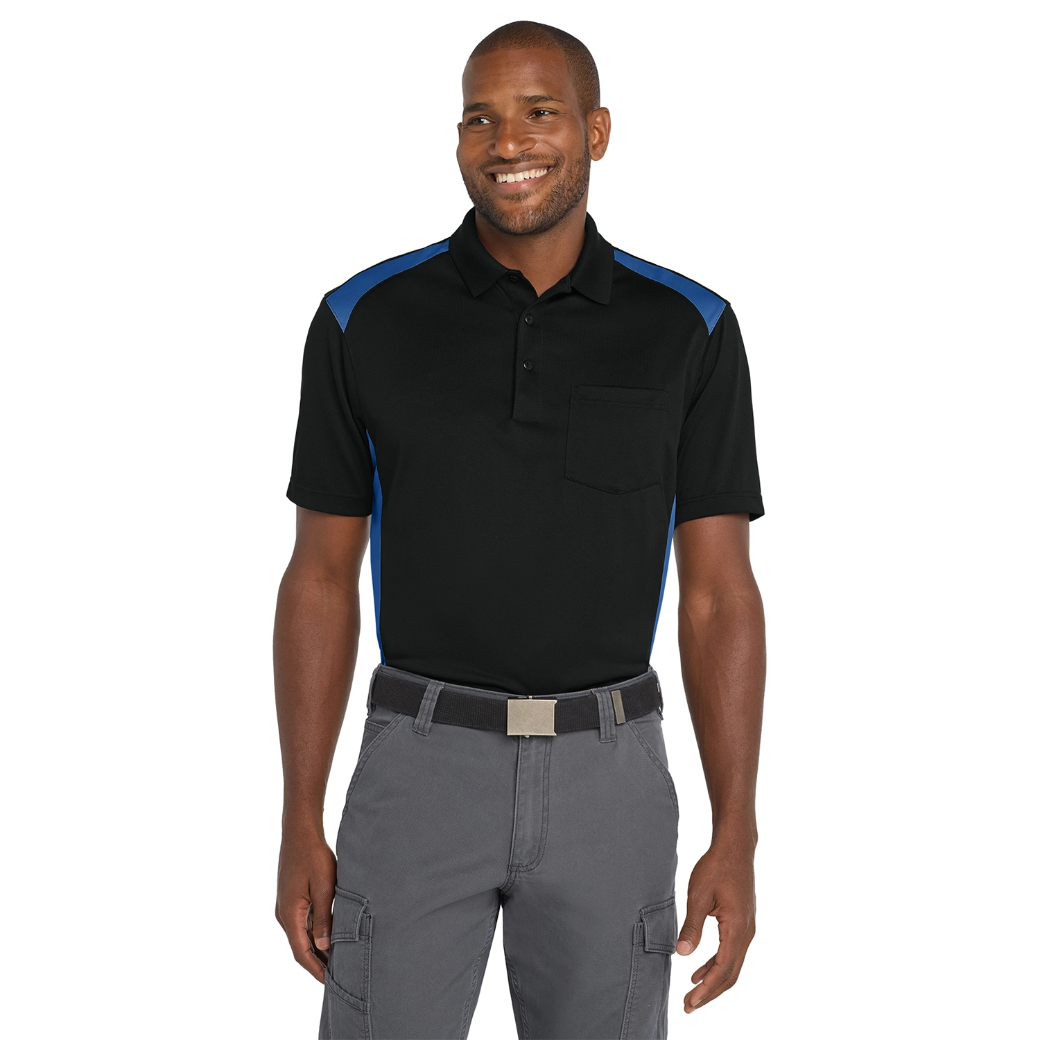 CornerStone Select Snag-Proof Two Way Colorblock Pocket Embroidered Polo 4