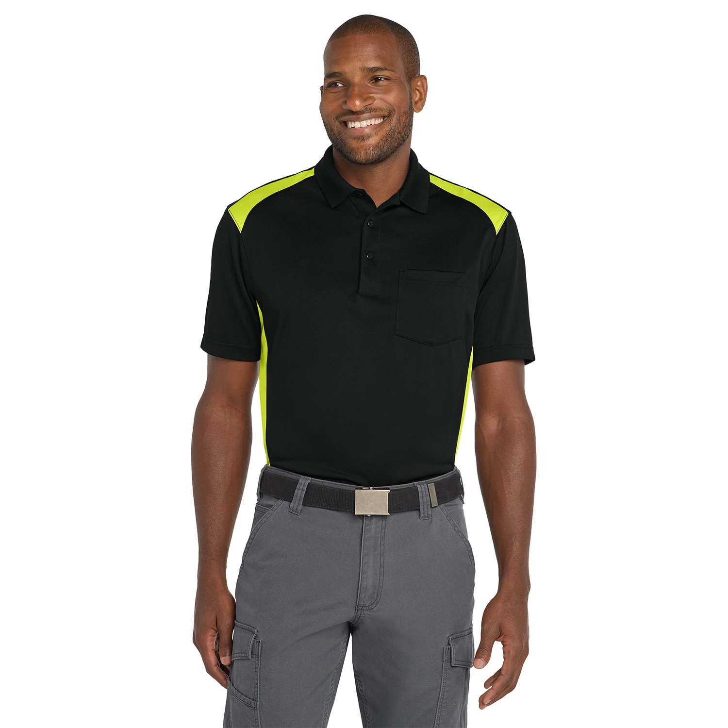 CornerStone Select Snag-Proof Two Way Colorblock Pocket Embroidered Polo 5