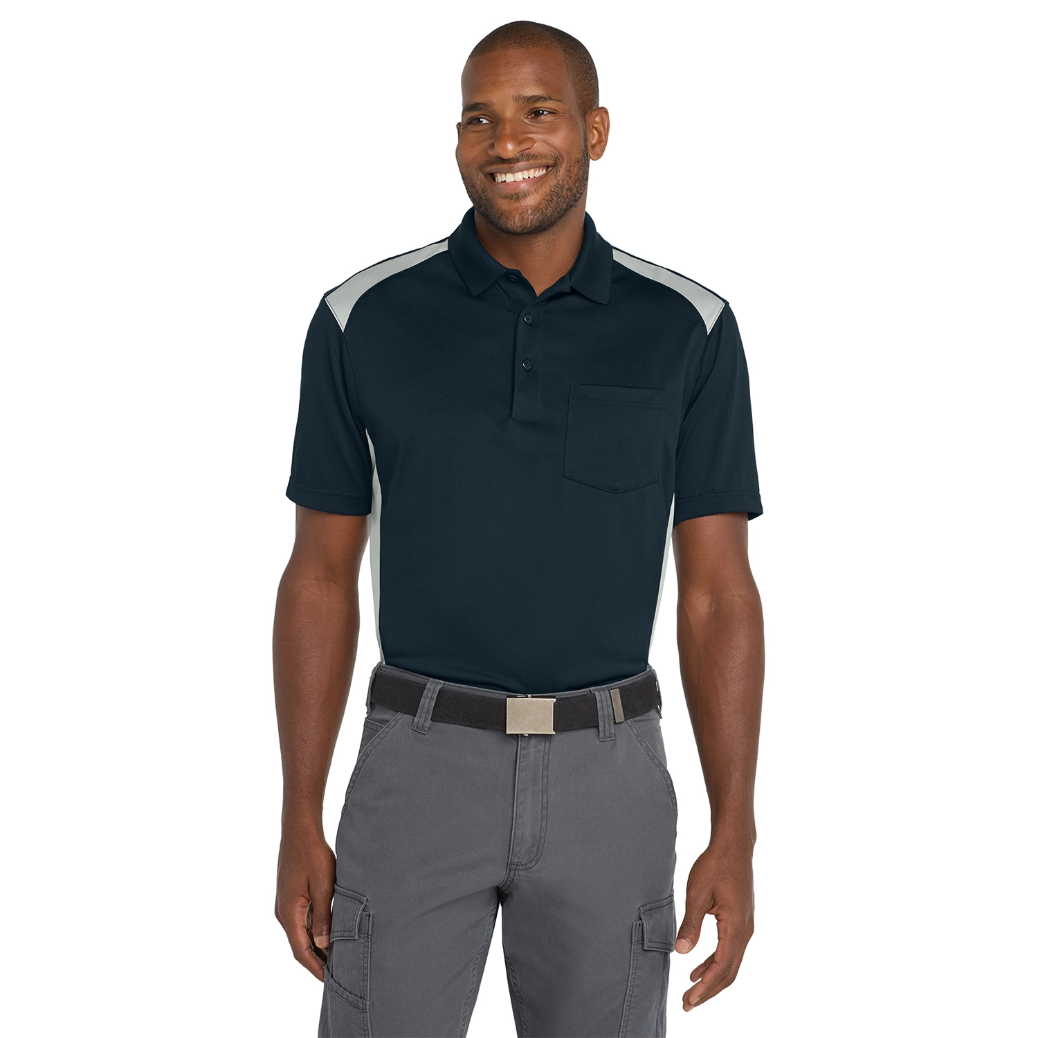 CornerStone Select Snag-Proof Two Way Colorblock Pocket Embroidered Polo 7