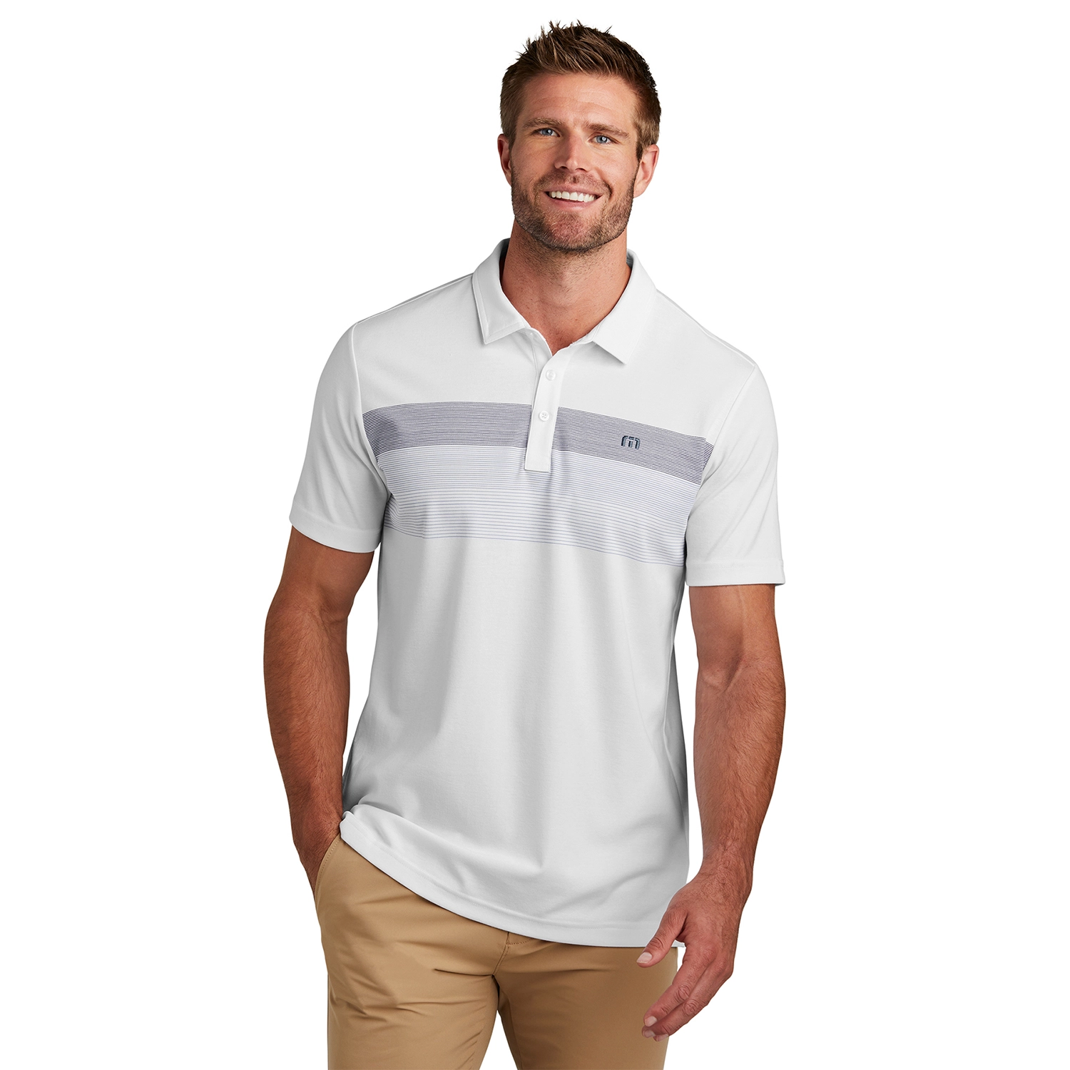 TravisMathew Coastal Chest Stripe Embroidered Polo 5