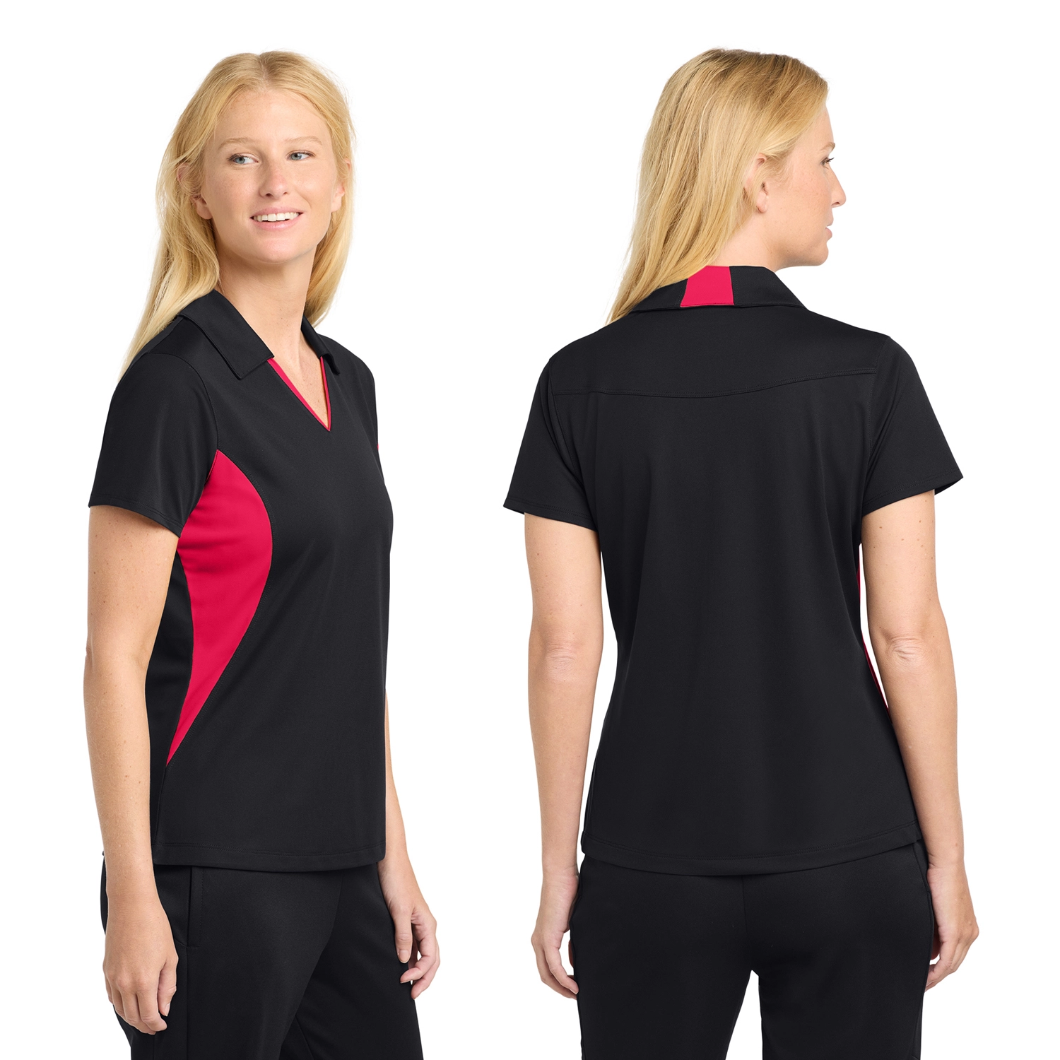 Sport-Tek Women's Side Blocked Micropique Sport-Wick Embroidered Polo