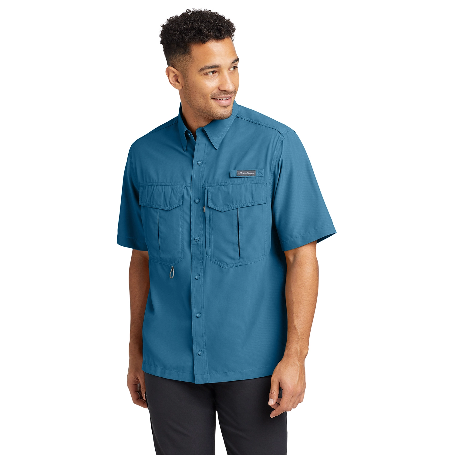 Eddie Bauer Short Sleeve Embroidered Performance Fishing Shirt 4