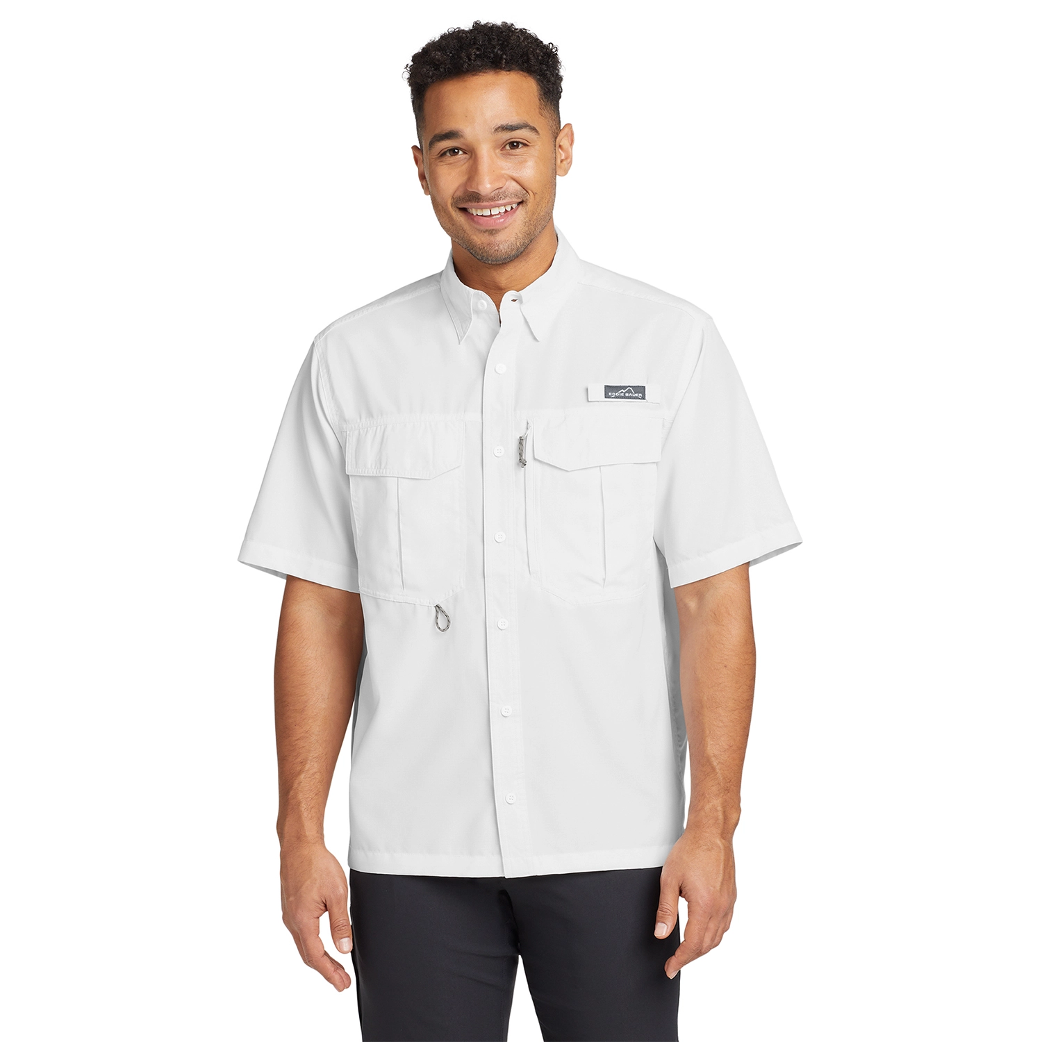 Eddie Bauer Short Sleeve Embroidered Performance Fishing Shirt 5