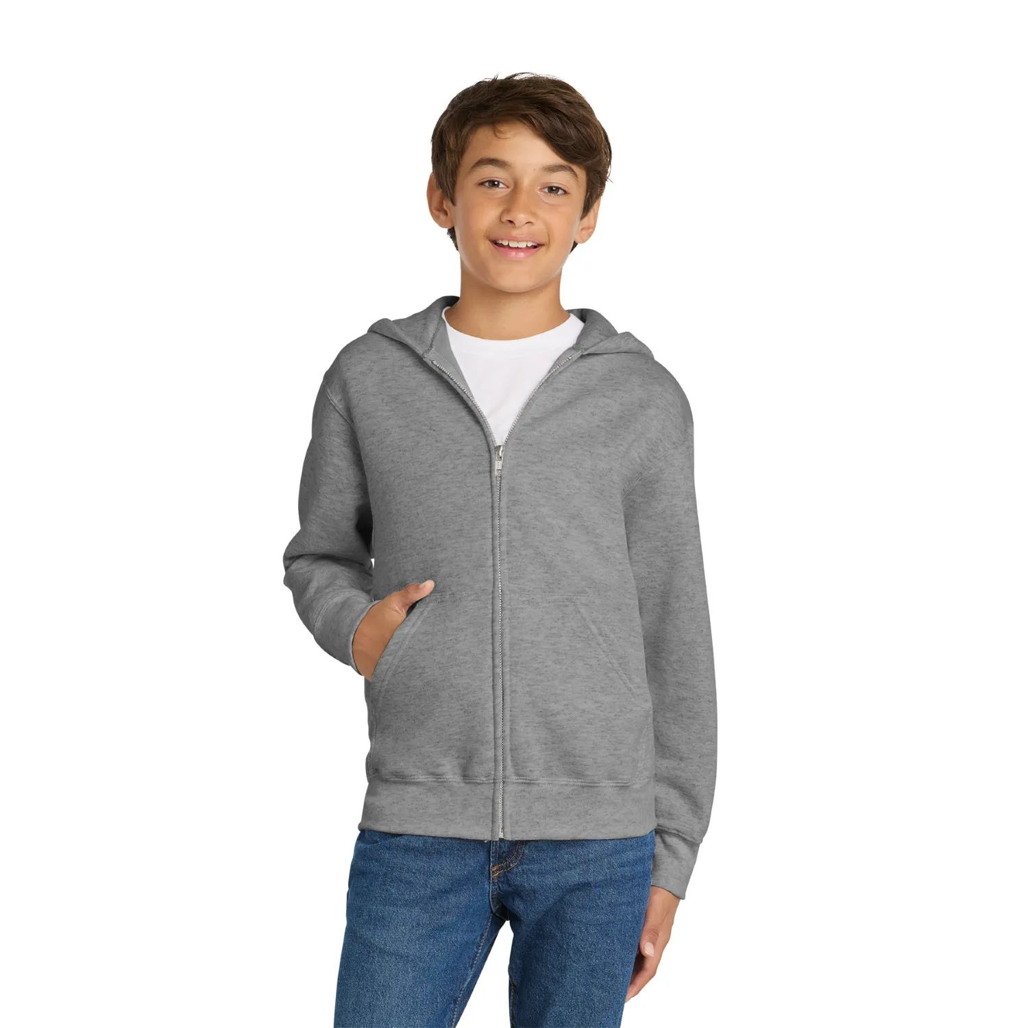 Port & Co Youth Core Fleece Full-Zip Hooded Sweatshirt 3