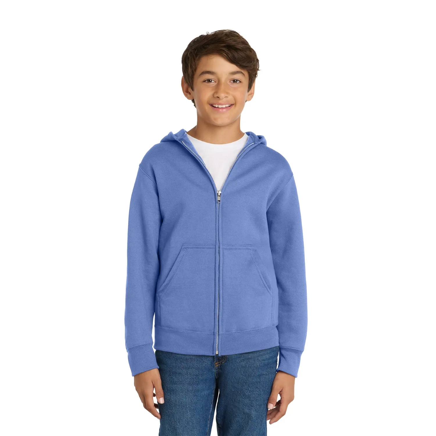 Port & Co Youth Core Fleece Full-Zip Hooded Sweatshirt 4