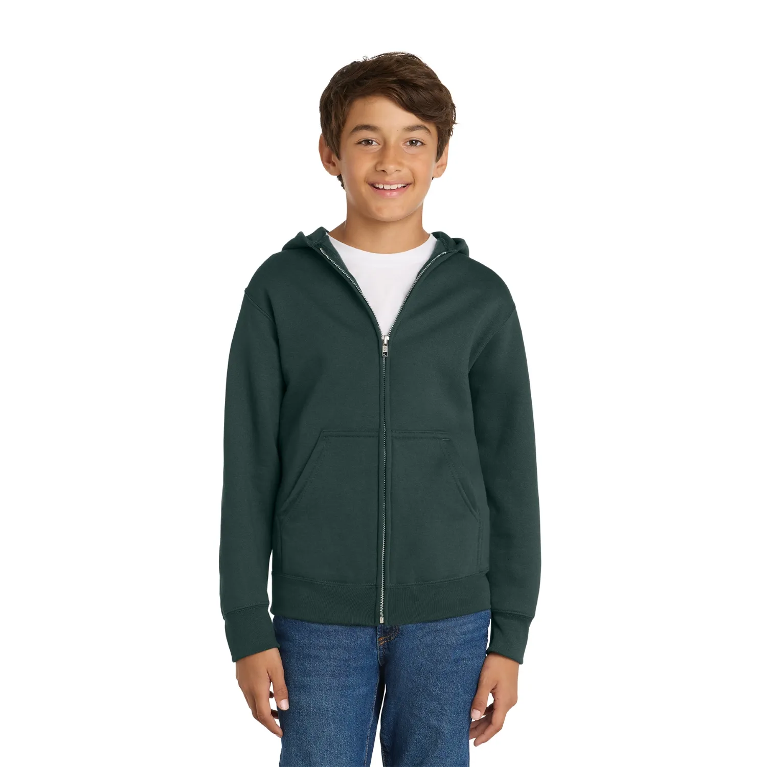 Port & Co Youth Core Fleece Full-Zip Hooded Sweatshirt 6