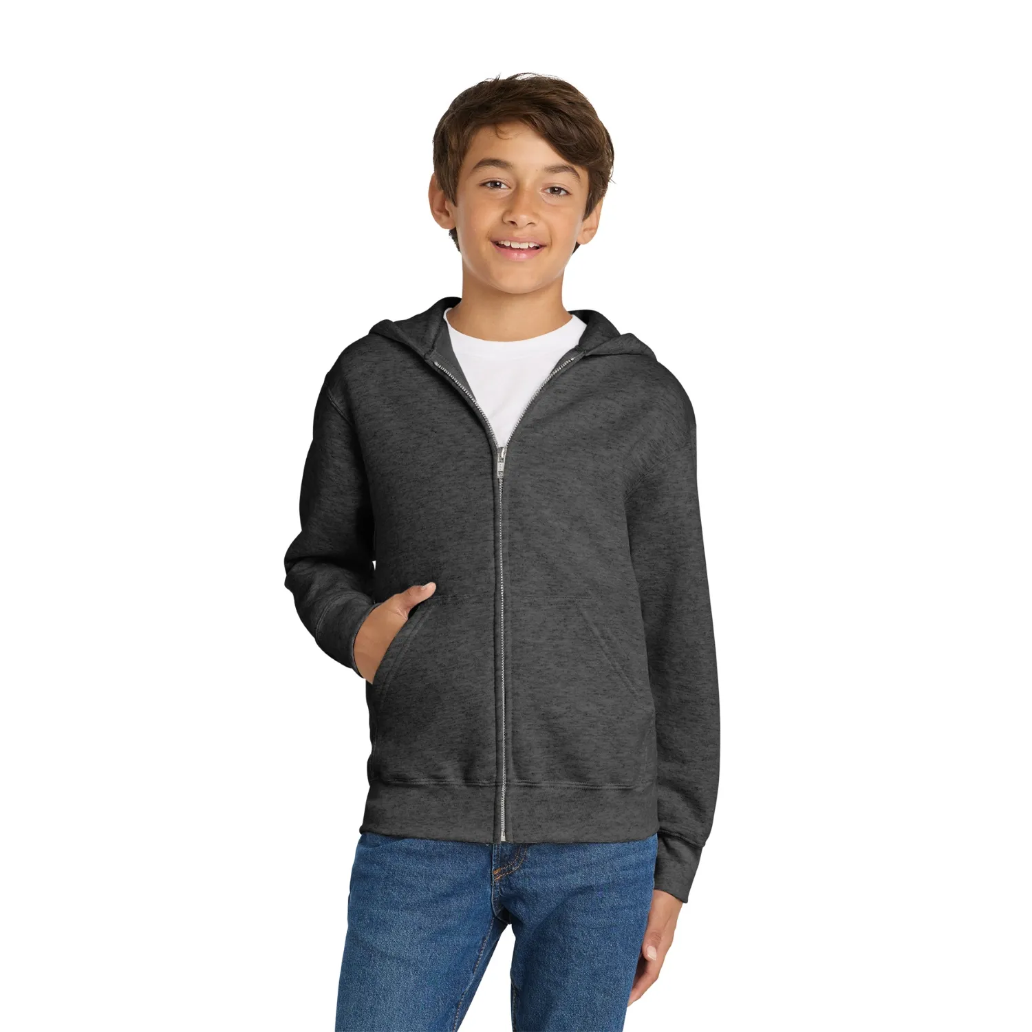 Port & Co Youth Core Fleece Full-Zip Hooded Sweatshirt 7