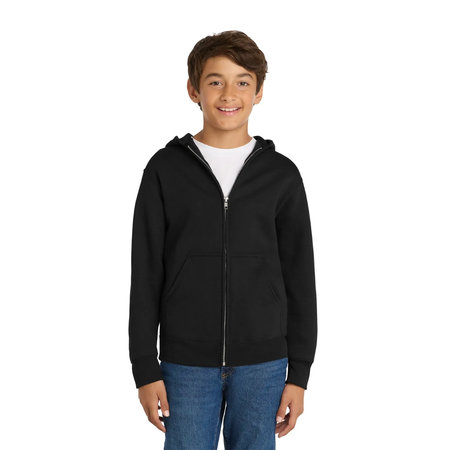 Port & Co Youth Core Fleece Full-Zip Hooded Sweatshirt 8