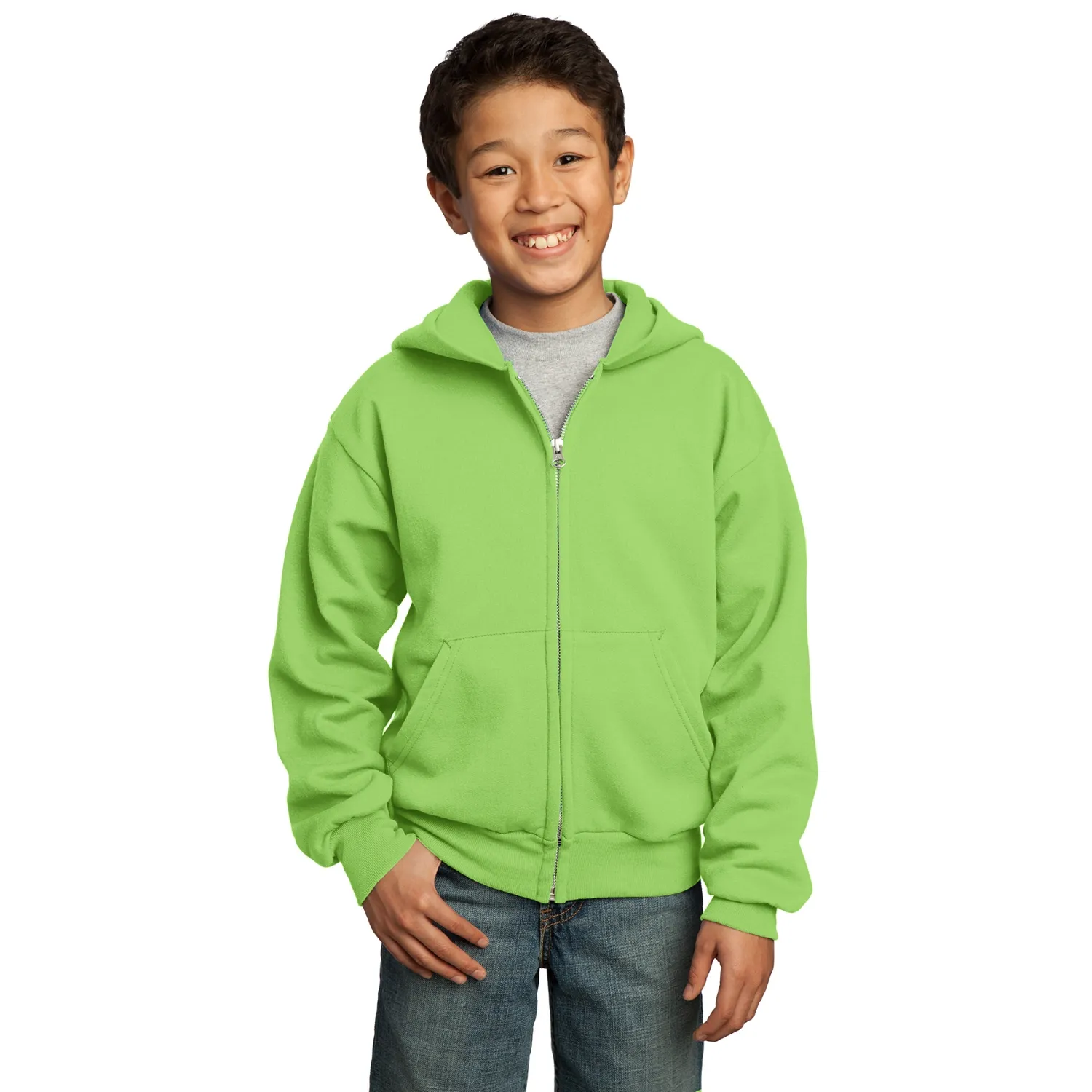 Port & Co Youth Core Fleece Full-Zip Hooded Sweatshirt 10