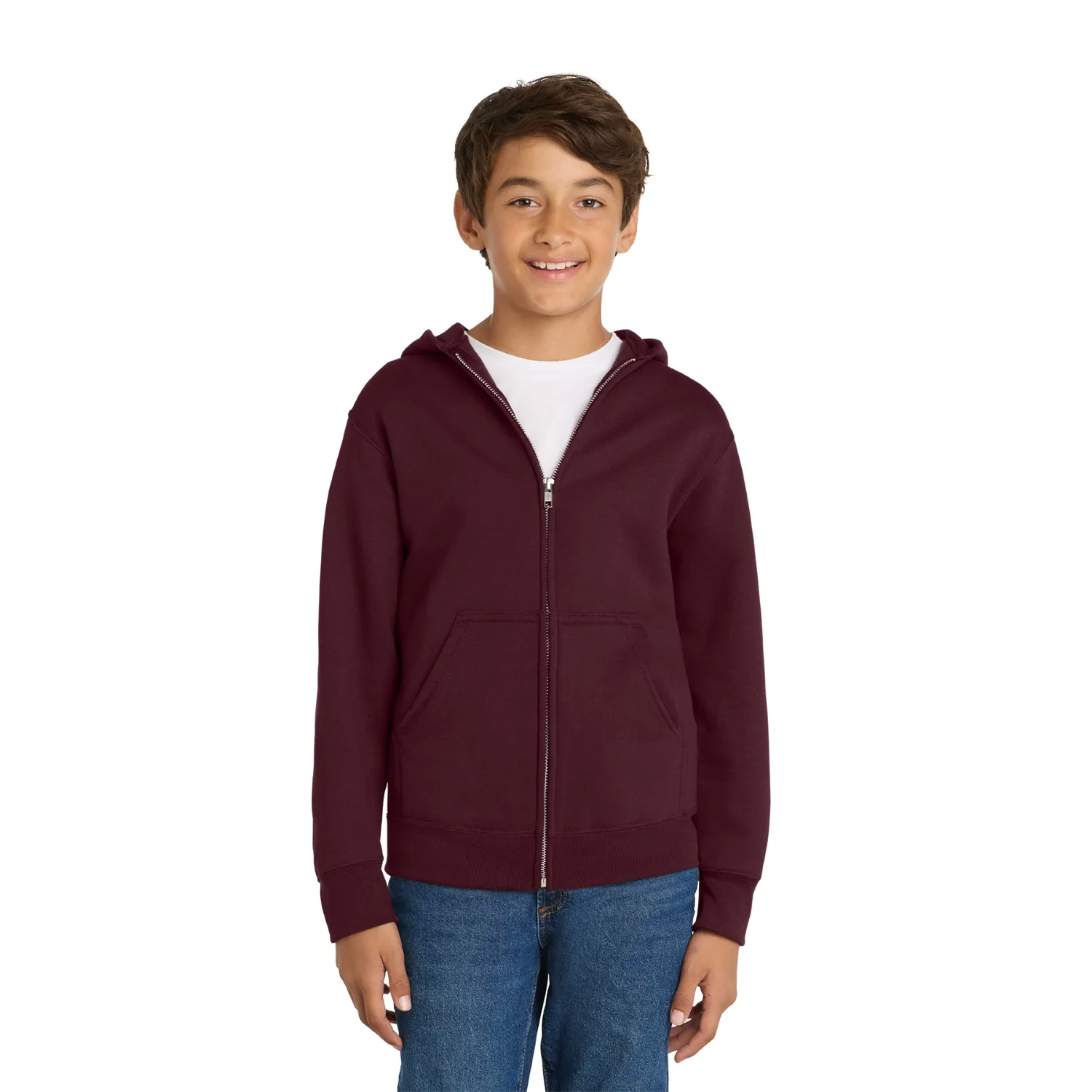 Port & Co Youth Core Fleece Full-Zip Hooded Sweatshirt 11