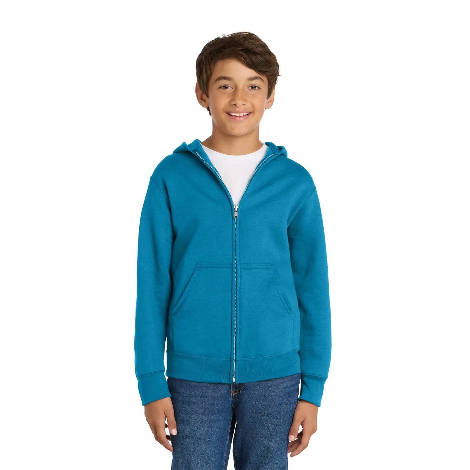 Port & Co Youth Core Fleece Full-Zip Hooded Sweatshirt 13