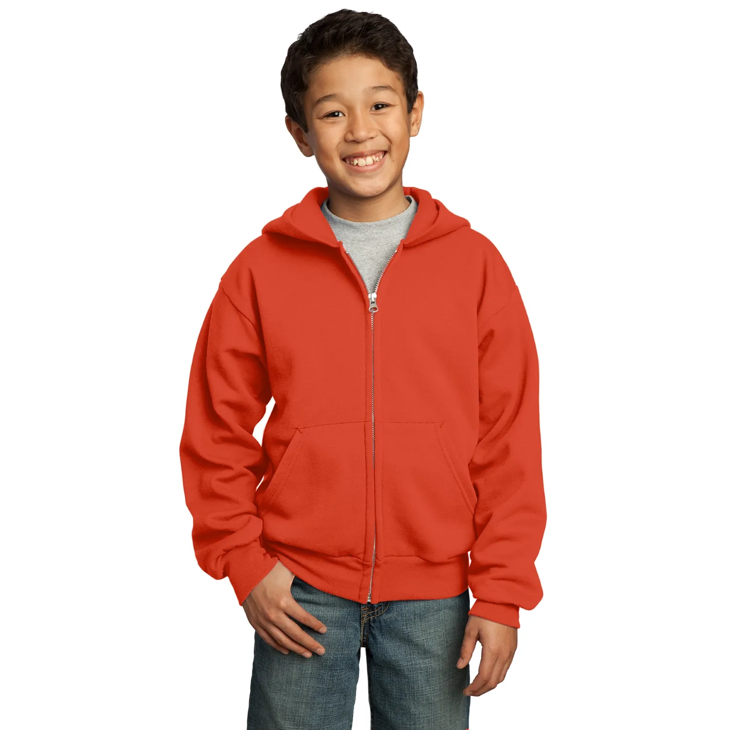 Port & Co Youth Core Fleece Full-Zip Hooded Sweatshirt 15