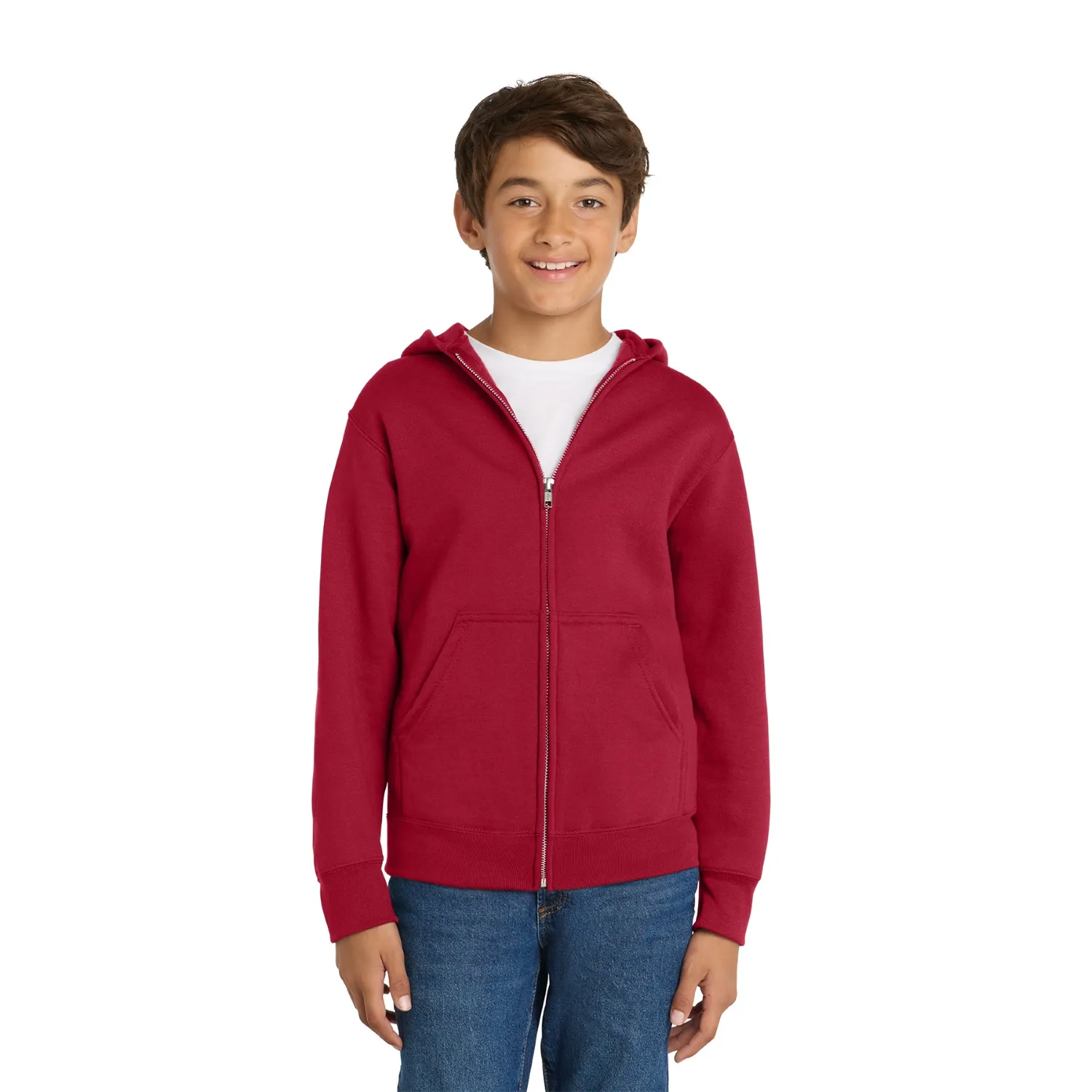 Port & Co Youth Core Fleece Full-Zip Hooded Sweatshirt 17