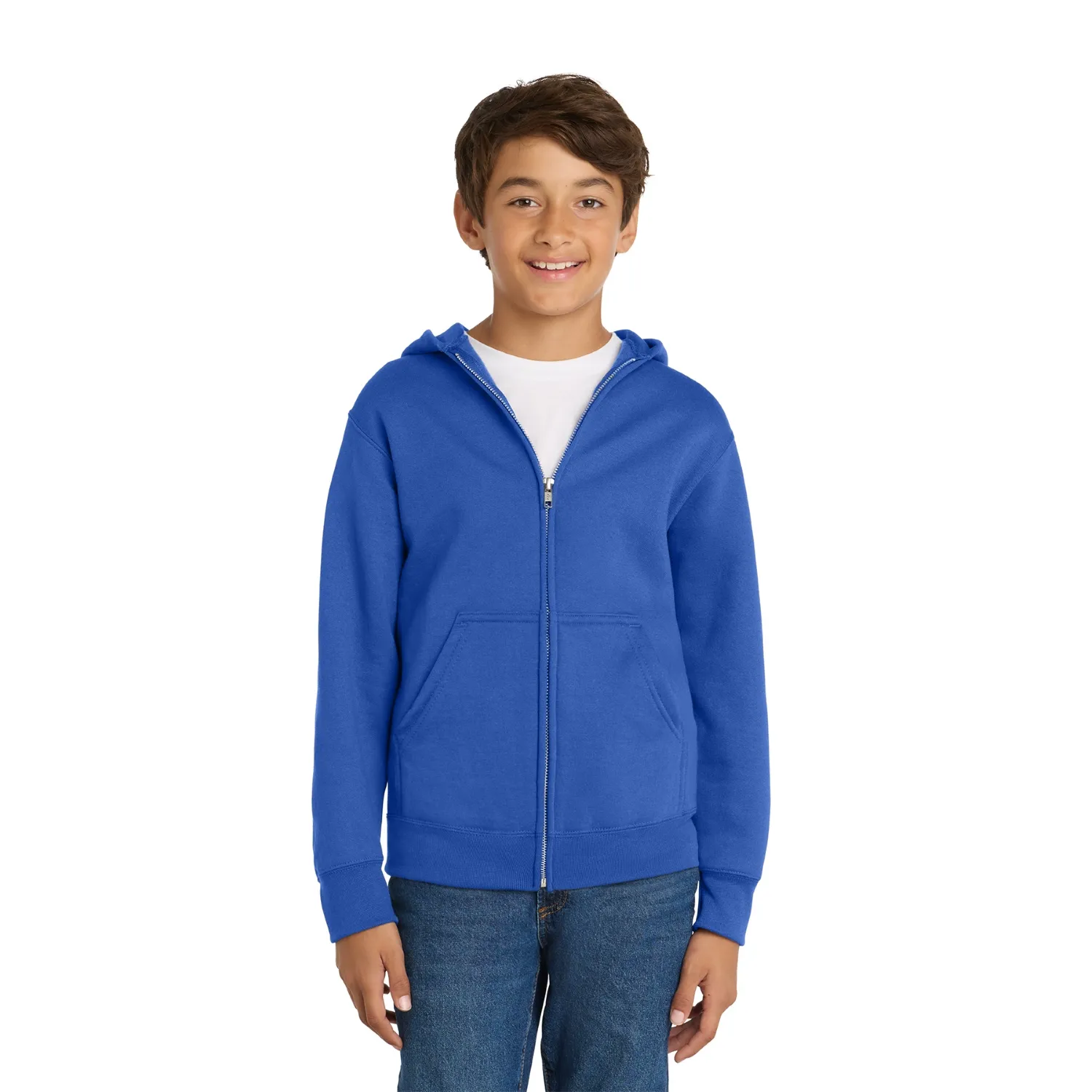 Port & Co Youth Core Fleece Full-Zip Hooded Sweatshirt 18