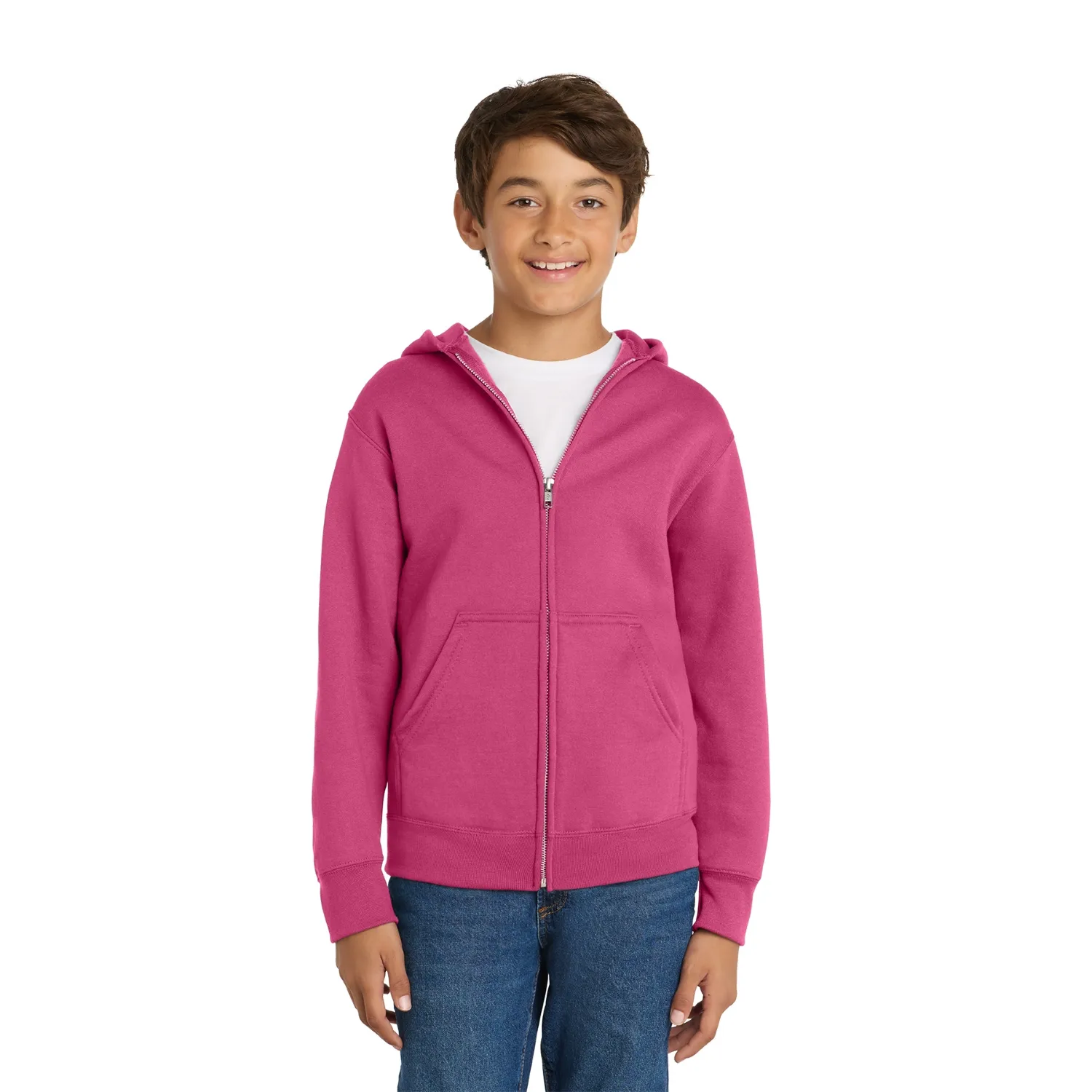 Port & Co Youth Core Fleece Full-Zip Hooded Sweatshirt 19