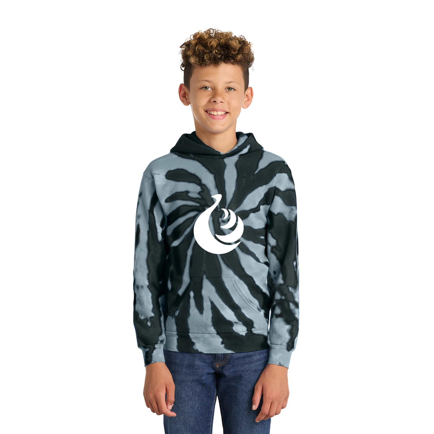 Port & Co Decorated Youth Tie-Dye Pullover Hooded Sweatshirt