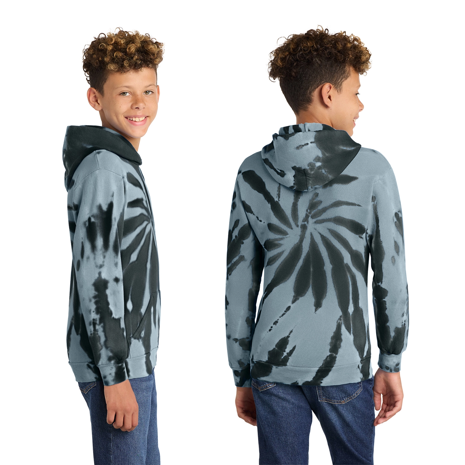 Port & Co Decorated Youth Tie-Dye Pullover Hooded Sweatshirt 2
