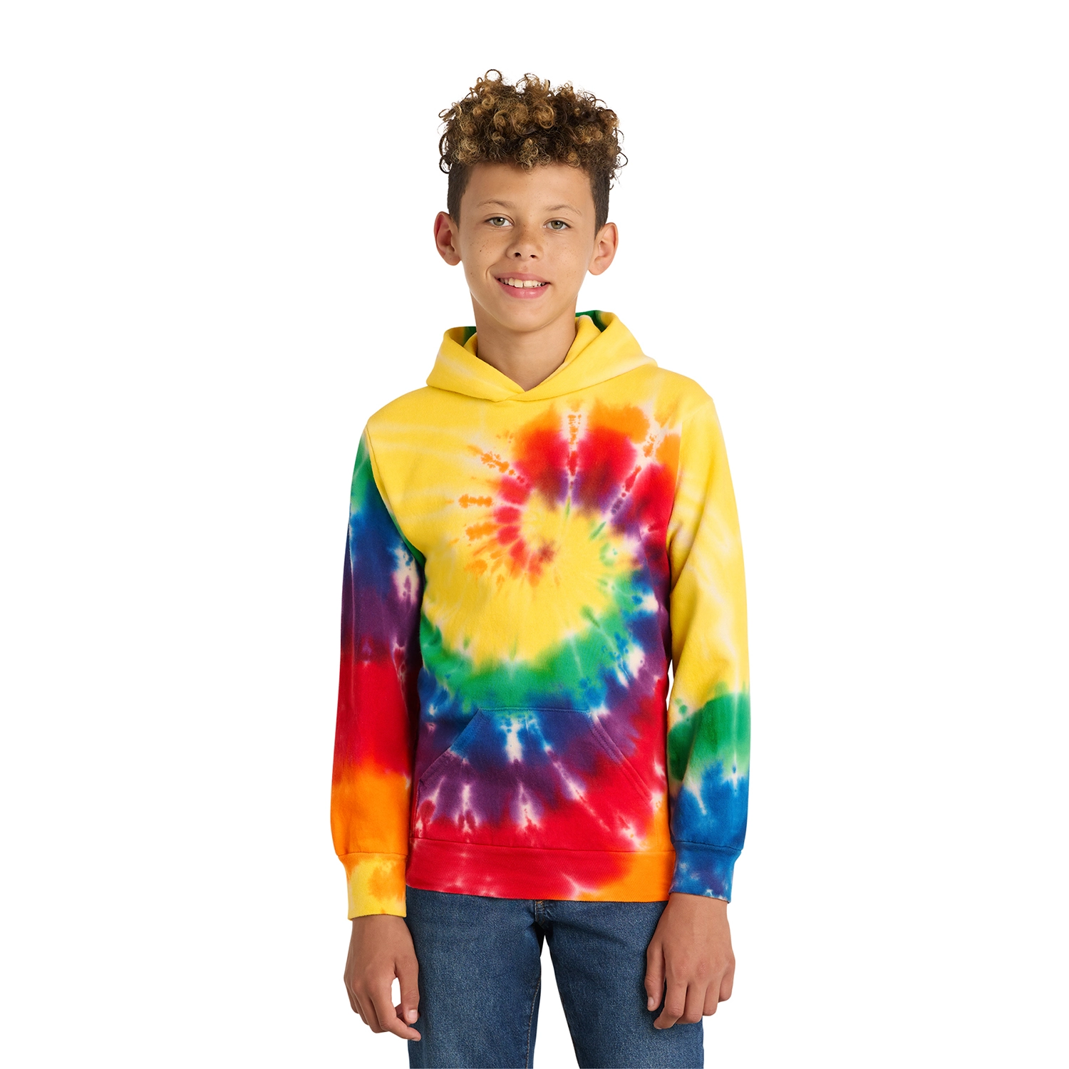 Port & Co Decorated Youth Tie-Dye Pullover Hooded Sweatshirt 8