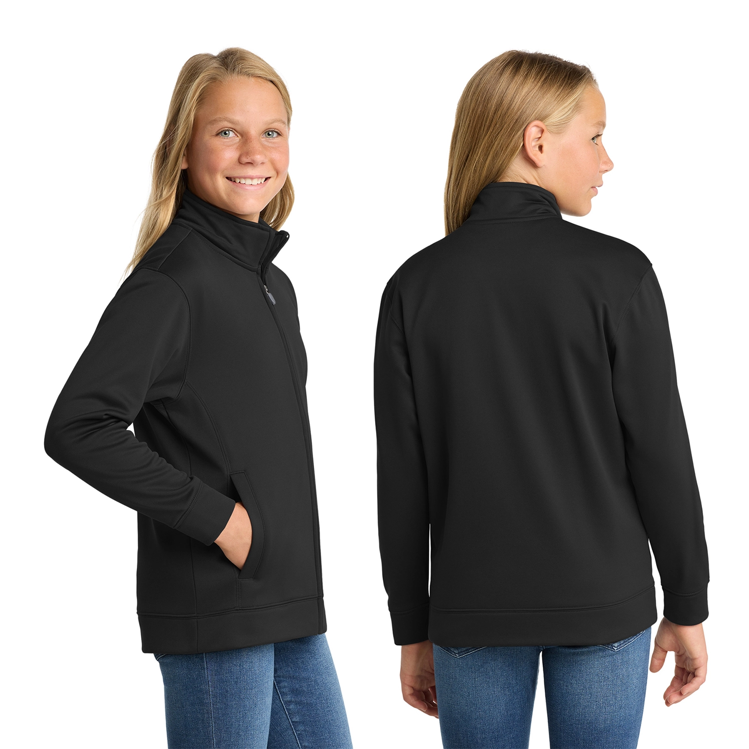 Sport-Tek Decorated Youth Sport-Wick Fleece Full-Zip Jacket 2