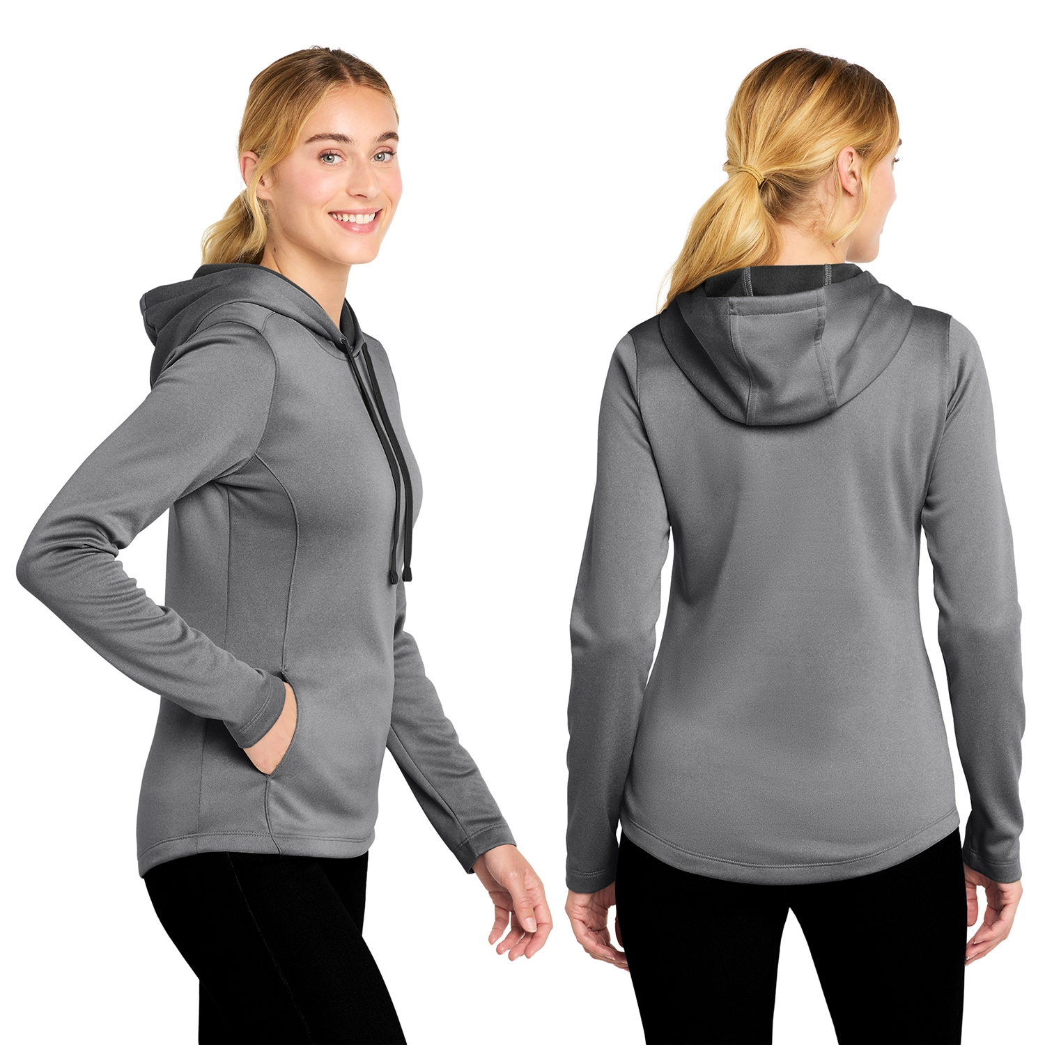 Sport-Tek Decorated Women’s PosiCharge Sport-Wick Heather Fleece Hooded Pullover 2