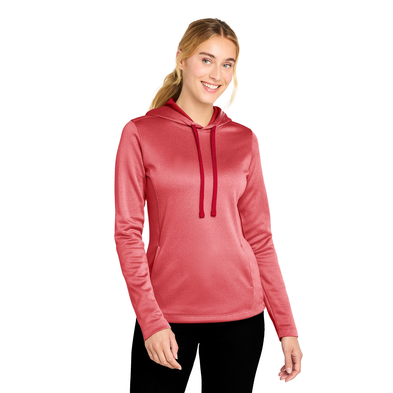 Sport-Tek Decorated Women’s PosiCharge Sport-Wick Heather Fleece Hooded Pullover 4