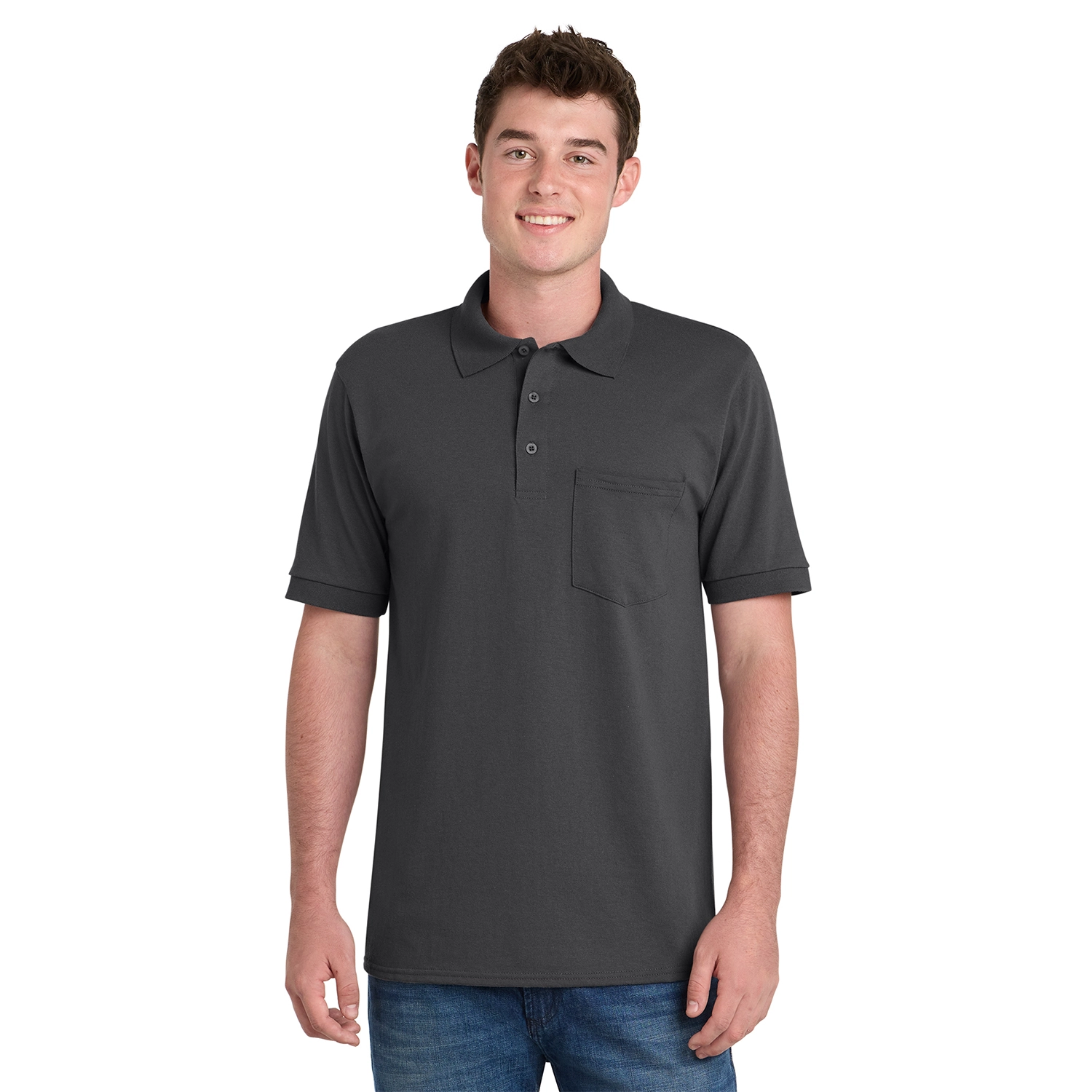 Port & Co Core Blend Jersey Knit Pocket Embroidered Polo 3