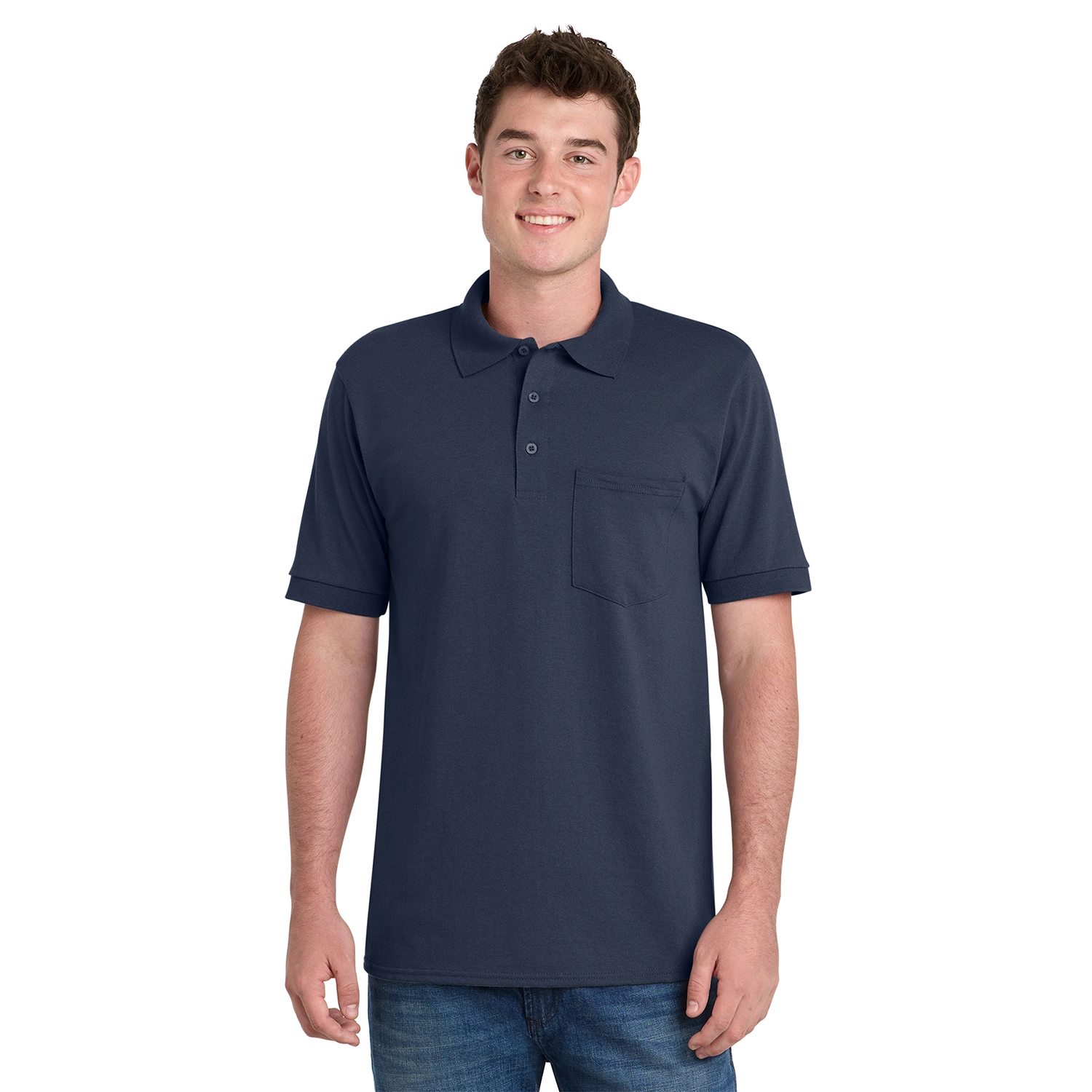 Port & Co Core Blend Jersey Knit Pocket Embroidered Polo 4