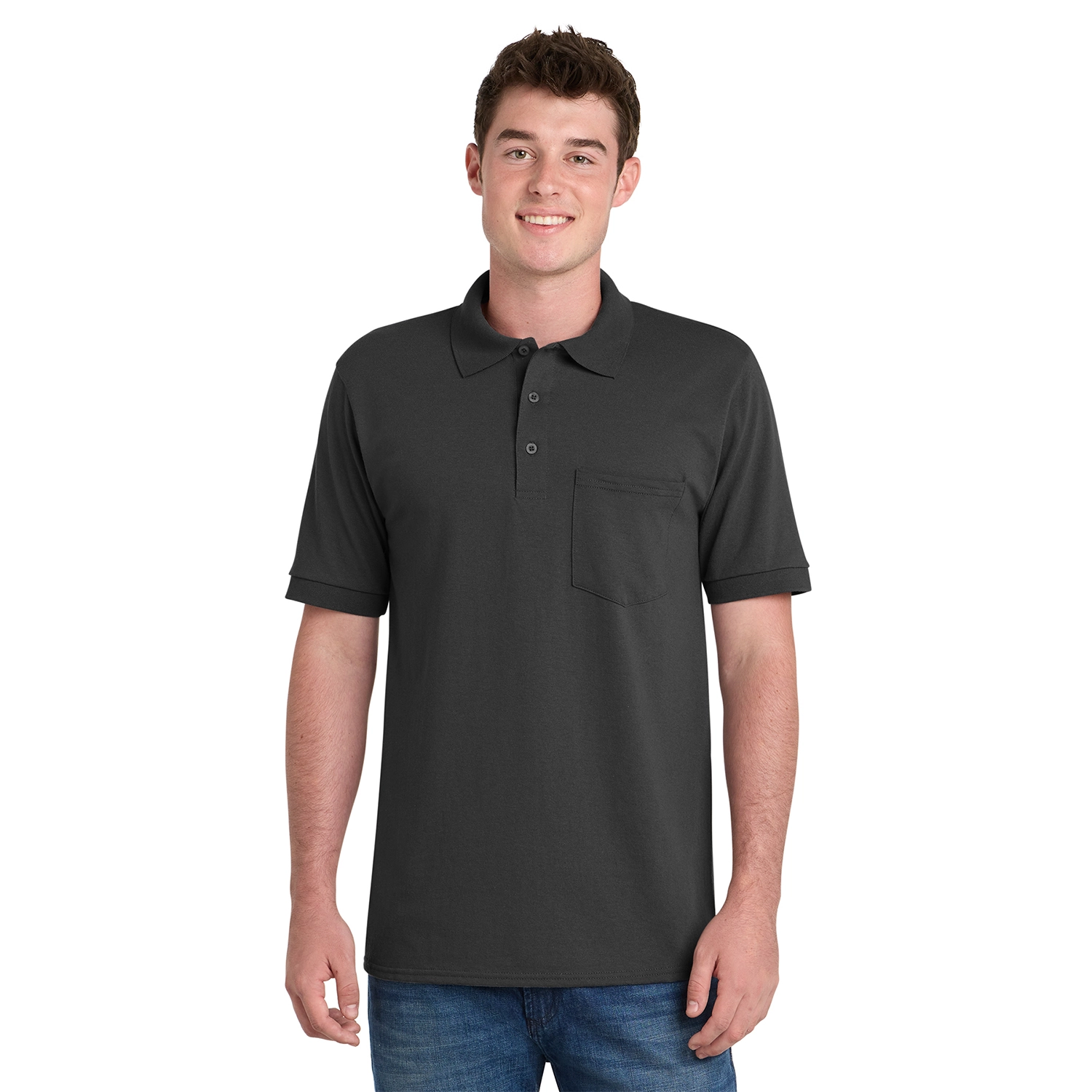Port & Co Core Blend Jersey Knit Pocket Embroidered Polo 5