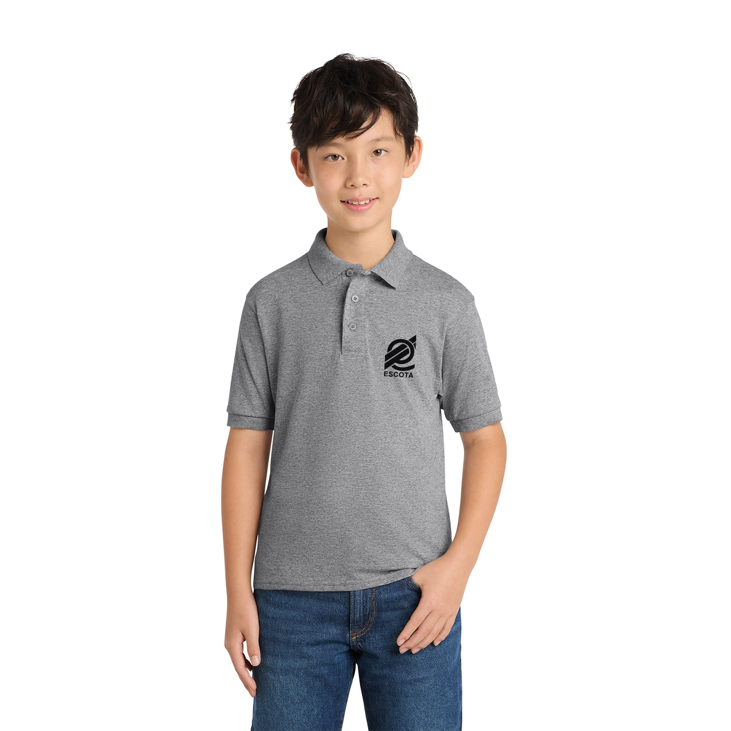 Port & Co Youth Core Blend Jersey Knit Embroidered Polo