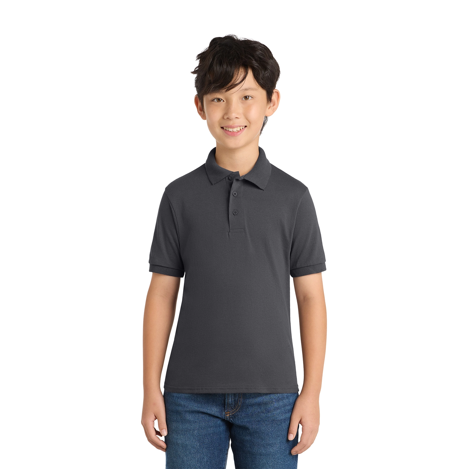 Port & Co Youth Core Blend Jersey Knit Embroidered Polo 4