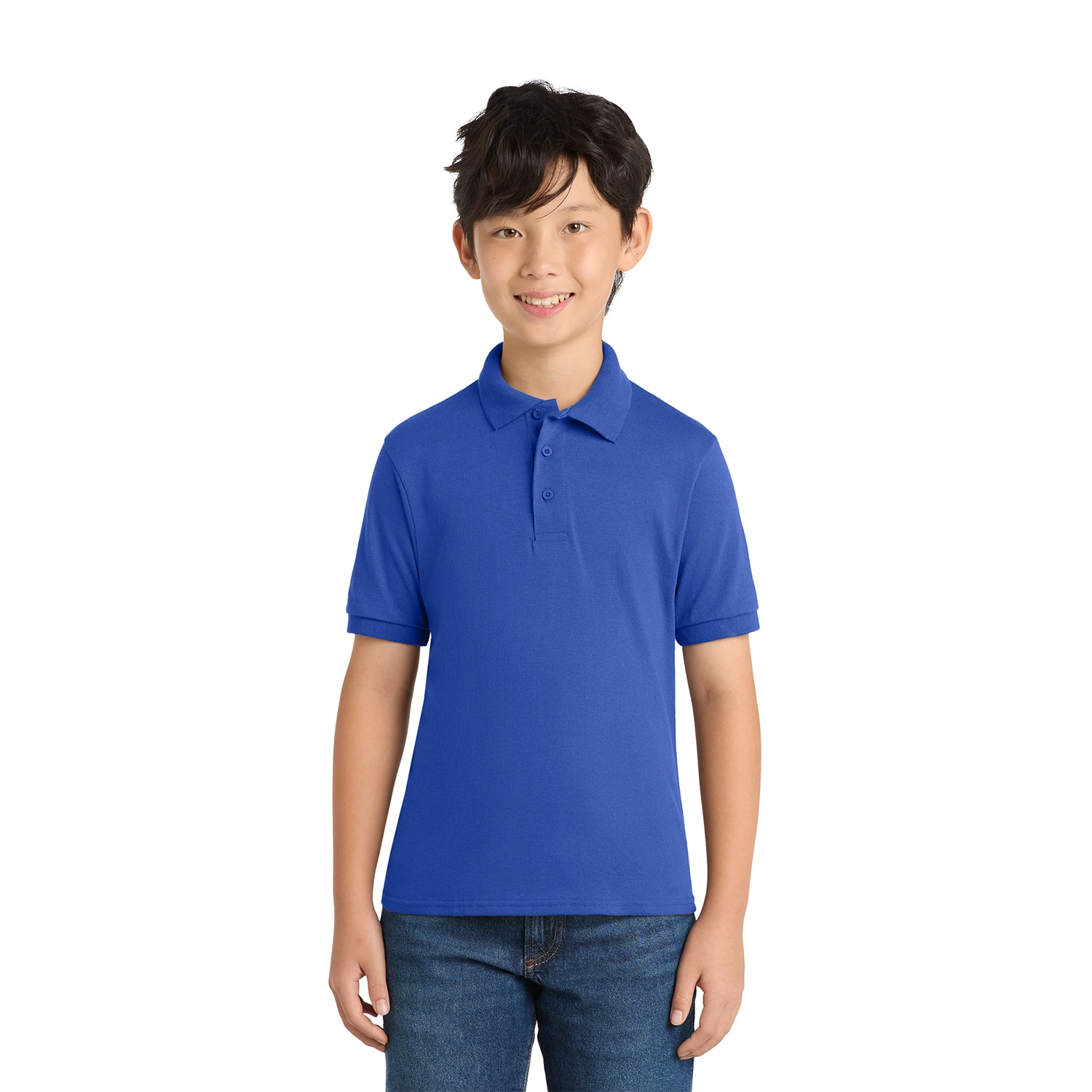 Port & Co Youth Core Blend Jersey Knit Embroidered Polo 10