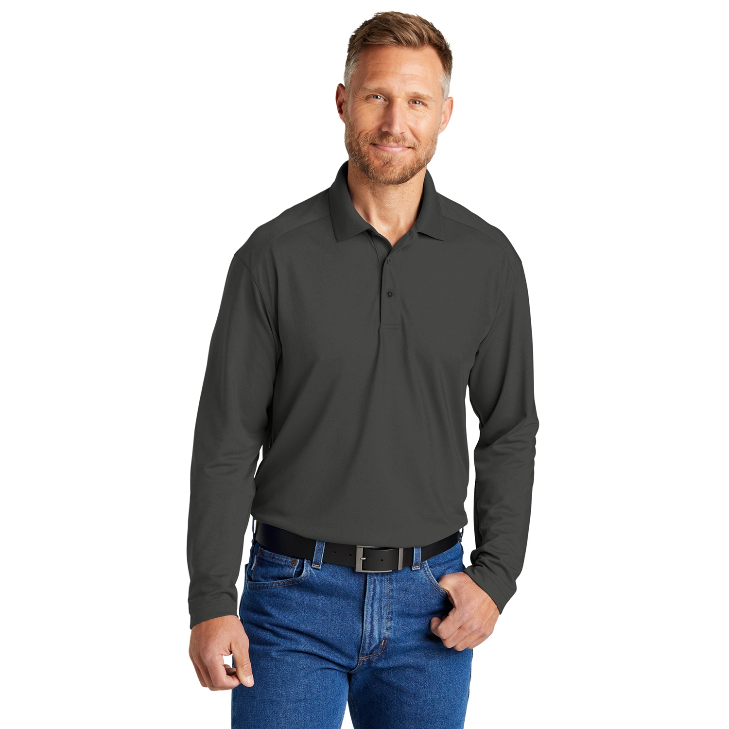 CornerStone Select Lightweight Snag-Proof Embroidered Long Sleeve Polo 3