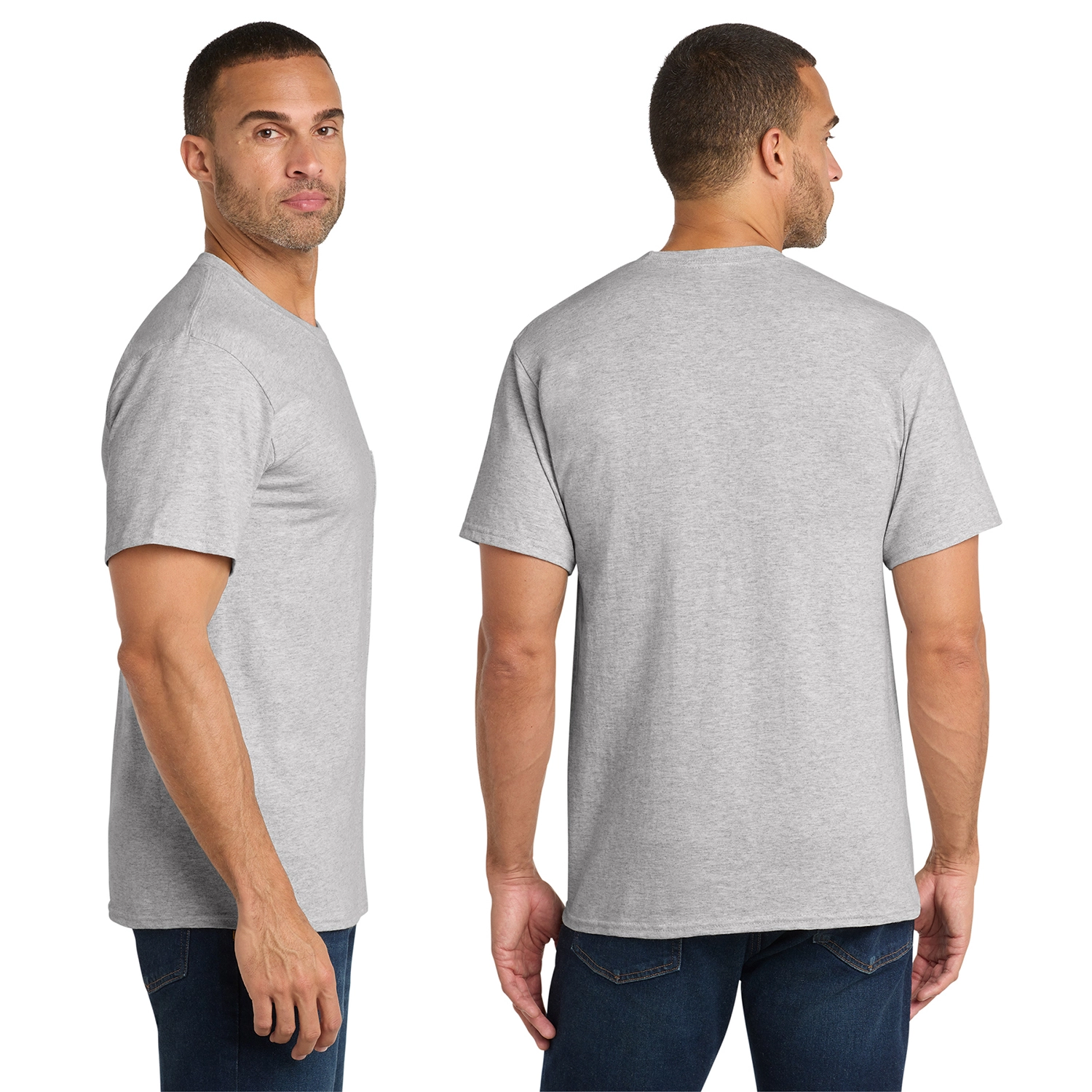 Port & Co Decorated Core Cotton Pocket Tee 2