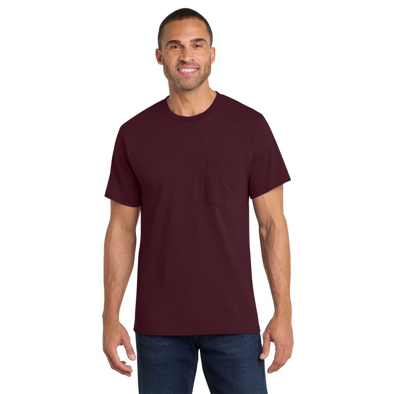 Port & Co Decorated Core Cotton Pocket Tee 4