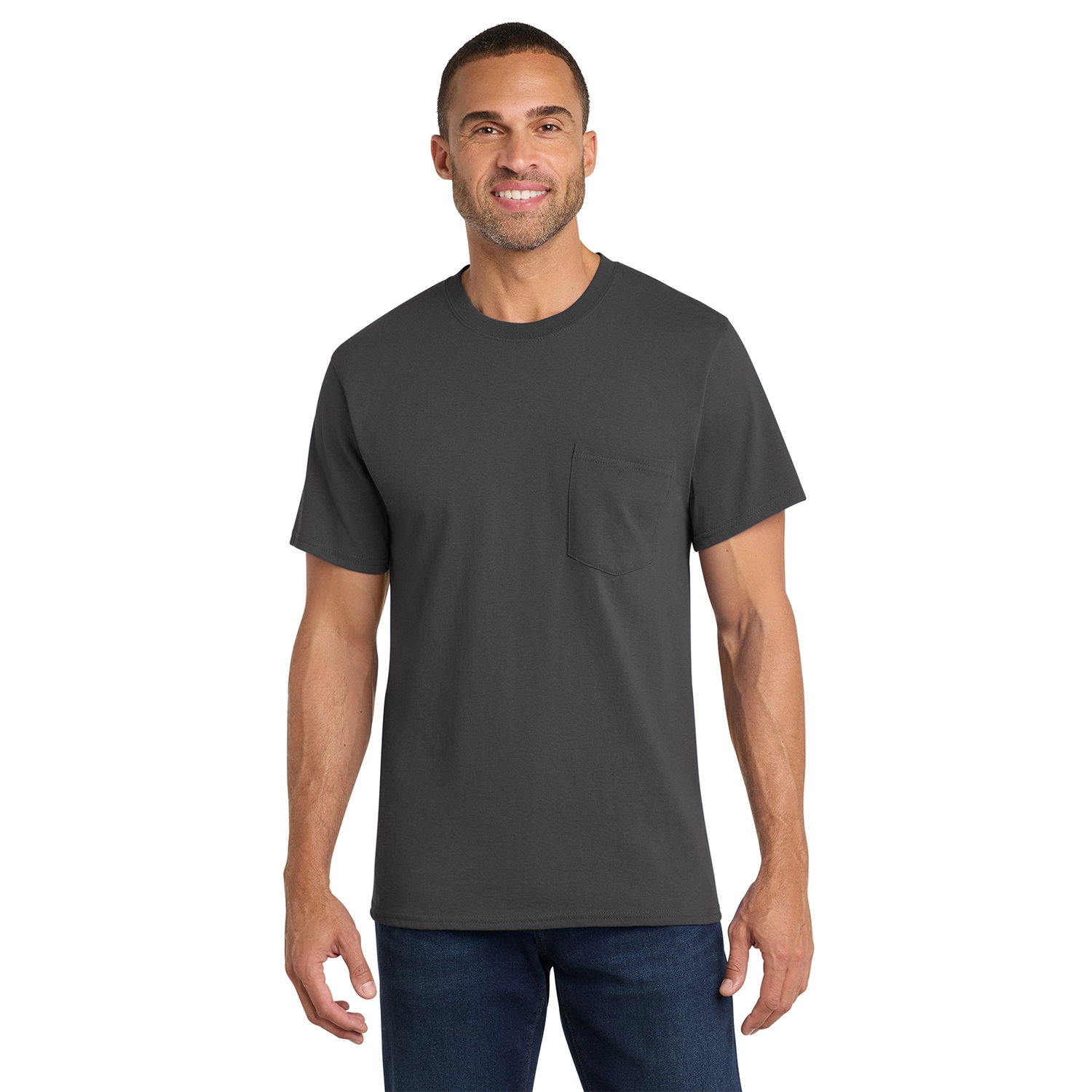 Port & Co Decorated Core Cotton Pocket Tee 5