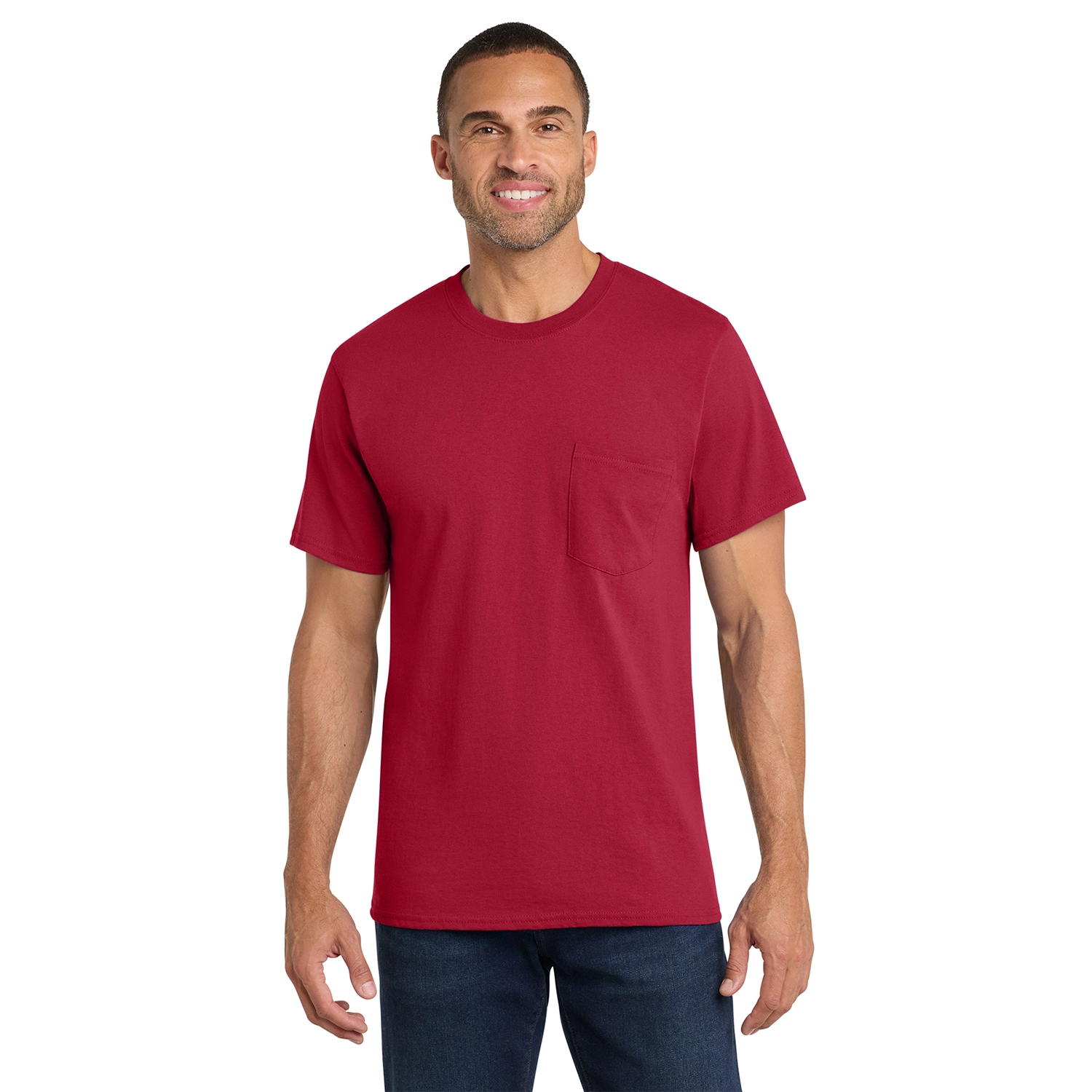 Port & Co Decorated Core Cotton Pocket Tee 12