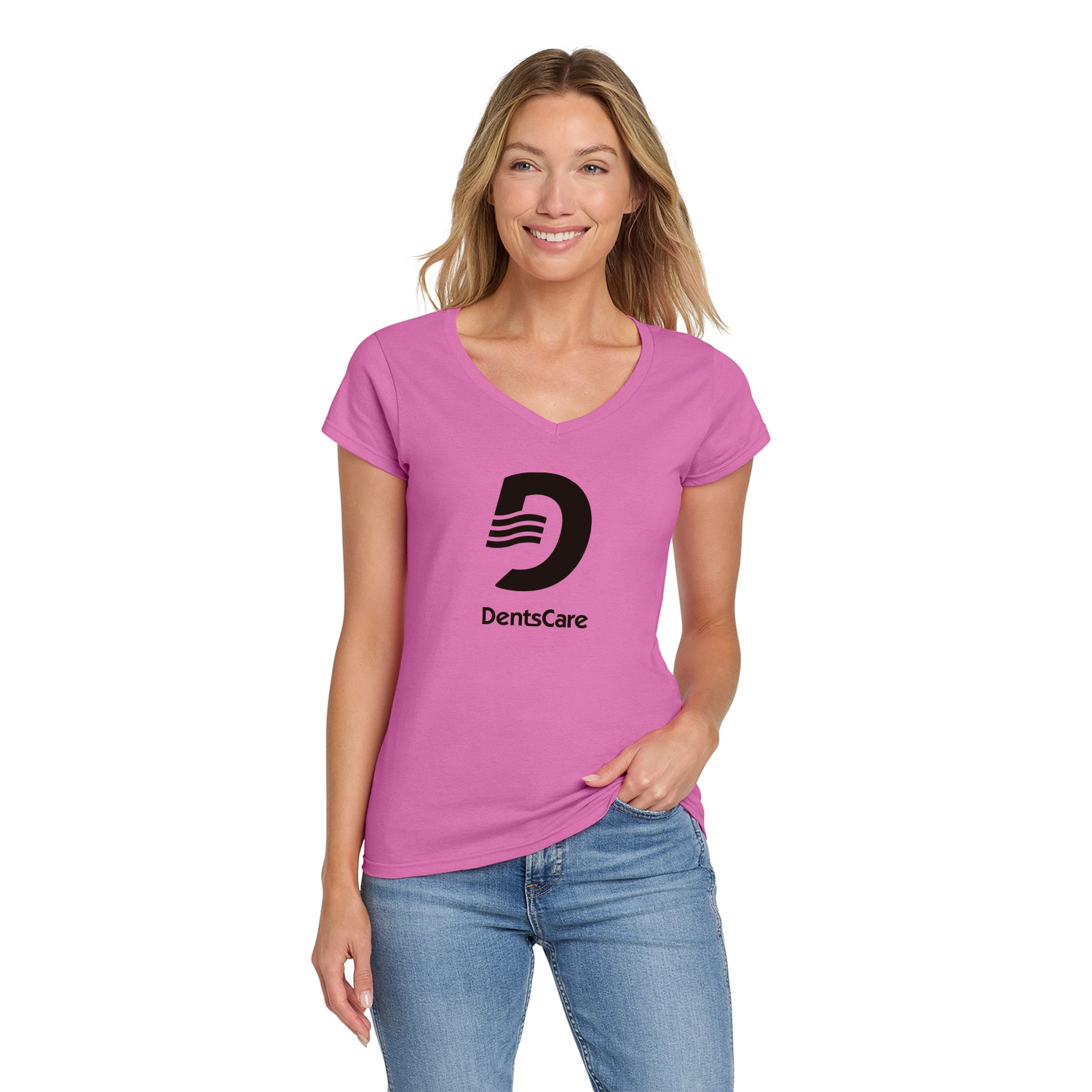 Gildan Decorated Softstyle Women's Fit V-Neck T-Shirt