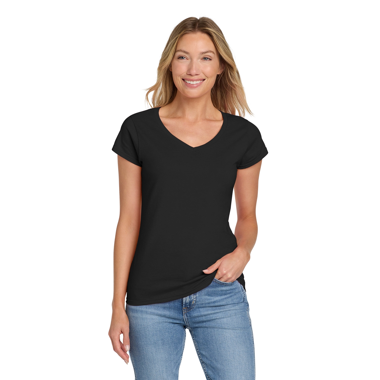 Gildan Decorated Softstyle Women’s Fit V-Neck T-Shirt 3
